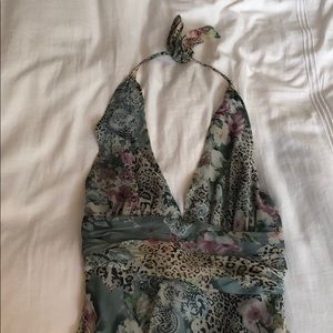 Natalie Halter Top Cheetah-Floral Dress